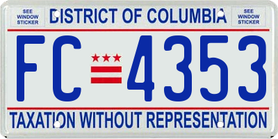 DC license plate FC4353