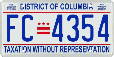 DC license plate FC4354