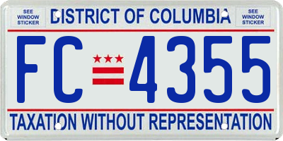 DC license plate FC4355