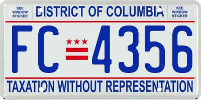 DC license plate FC4356