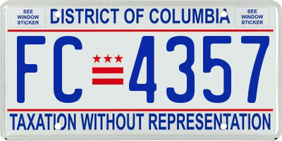 DC license plate FC4357