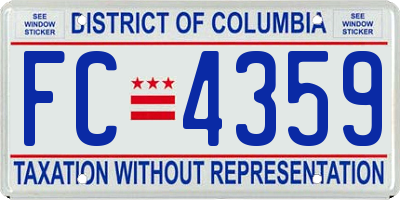 DC license plate FC4359