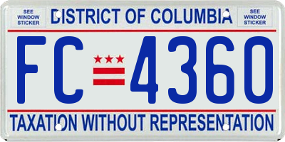 DC license plate FC4360