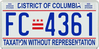 DC license plate FC4361