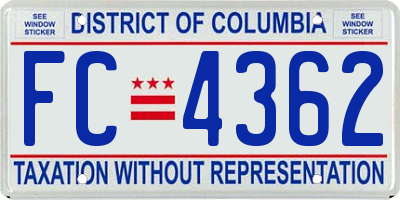 DC license plate FC4362