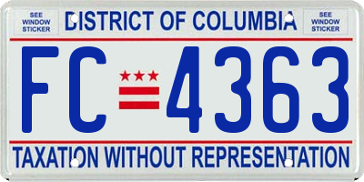 DC license plate FC4363