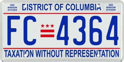 DC license plate FC4364