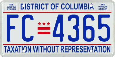 DC license plate FC4365