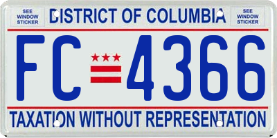 DC license plate FC4366