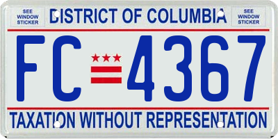 DC license plate FC4367