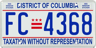 DC license plate FC4368