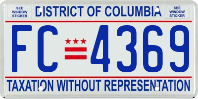 DC license plate FC4369