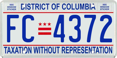 DC license plate FC4372