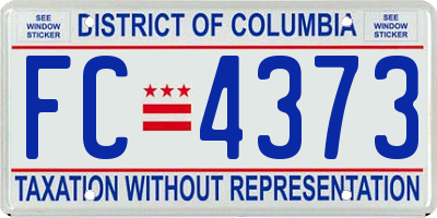 DC license plate FC4373