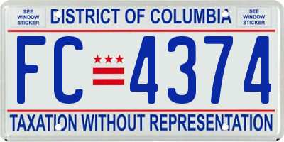 DC license plate FC4374