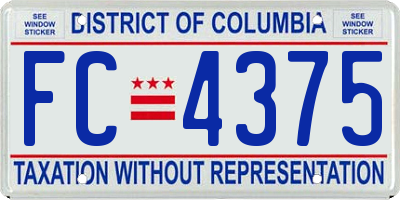 DC license plate FC4375