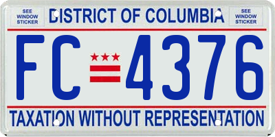 DC license plate FC4376