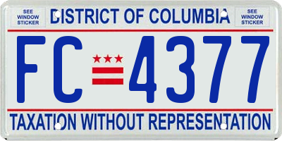 DC license plate FC4377