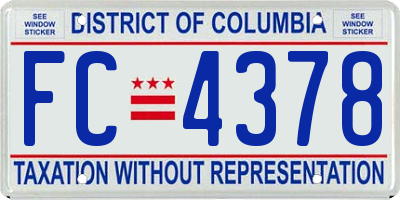 DC license plate FC4378