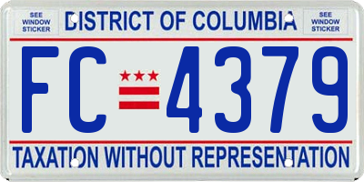 DC license plate FC4379