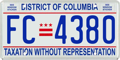 DC license plate FC4380