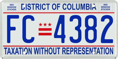 DC license plate FC4382