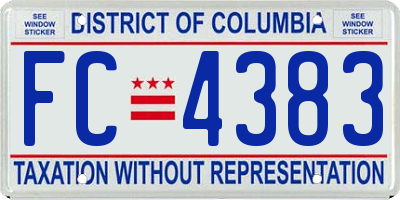 DC license plate FC4383