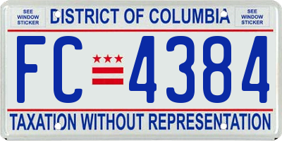 DC license plate FC4384