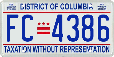 DC license plate FC4386