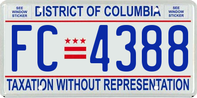 DC license plate FC4388