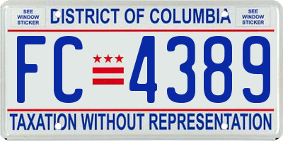 DC license plate FC4389