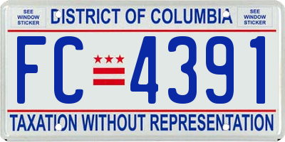 DC license plate FC4391