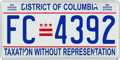 DC license plate FC4392