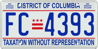 DC license plate FC4393