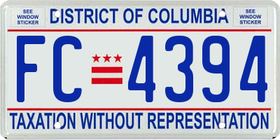 DC license plate FC4394