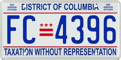 DC license plate FC4396