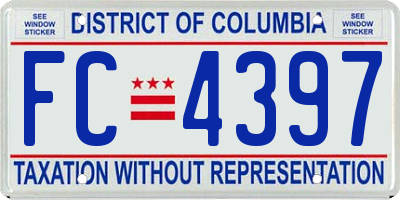 DC license plate FC4397