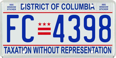 DC license plate FC4398