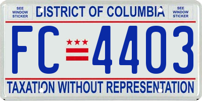 DC license plate FC4403