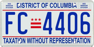 DC license plate FC4406