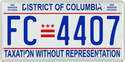 DC license plate FC4407