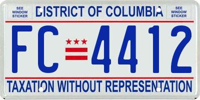 DC license plate FC4412