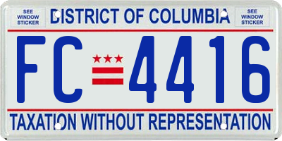 DC license plate FC4416