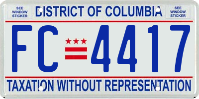 DC license plate FC4417