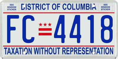 DC license plate FC4418