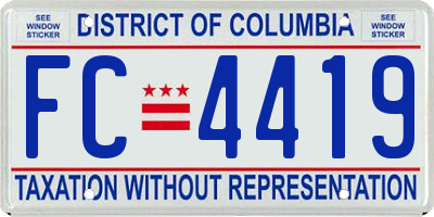 DC license plate FC4419