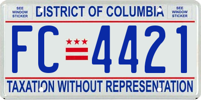 DC license plate FC4421