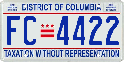 DC license plate FC4422