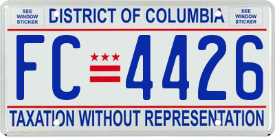 DC license plate FC4426