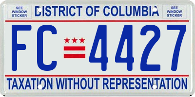 DC license plate FC4427